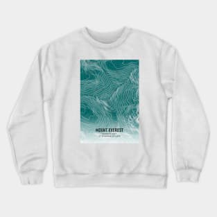 Mount Everest Topographic Map white Crewneck Sweatshirt